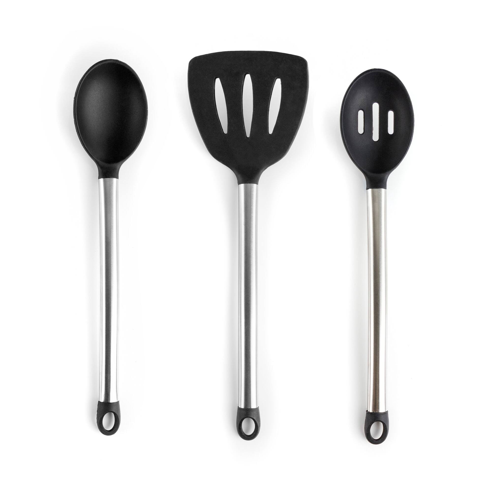 MegaChef Gray Silicone & Stainless Steel Cooking Utensils Set, 14ct.